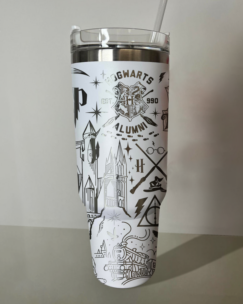 Harry Potter Poufsouffle Tumbler 30oz/40oz Laser Engraving, Harry Potter Hufflepuff Tumbler, HP14
