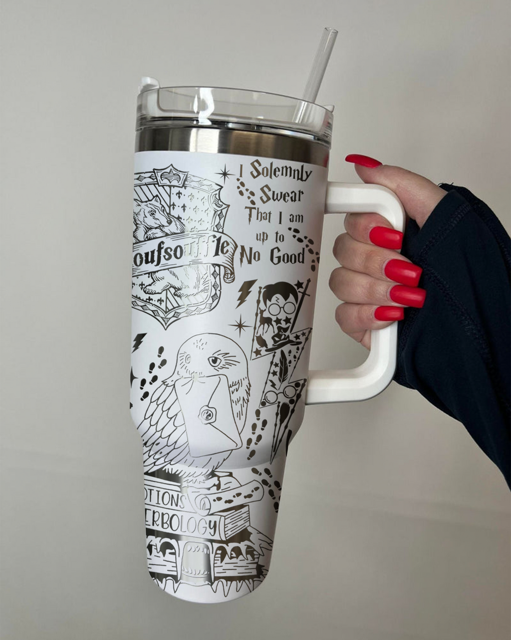 Harry Potter Poufsouffle Tumbler 30oz/40oz Laser Engraving, Harry Potter Hufflepuff Tumbler, HP14