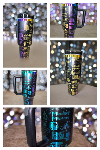 Harry Potter Wizard Seamless Tumbler 30oz/40oz Laser Engraved, Harry Potter Tumbler, HP30
