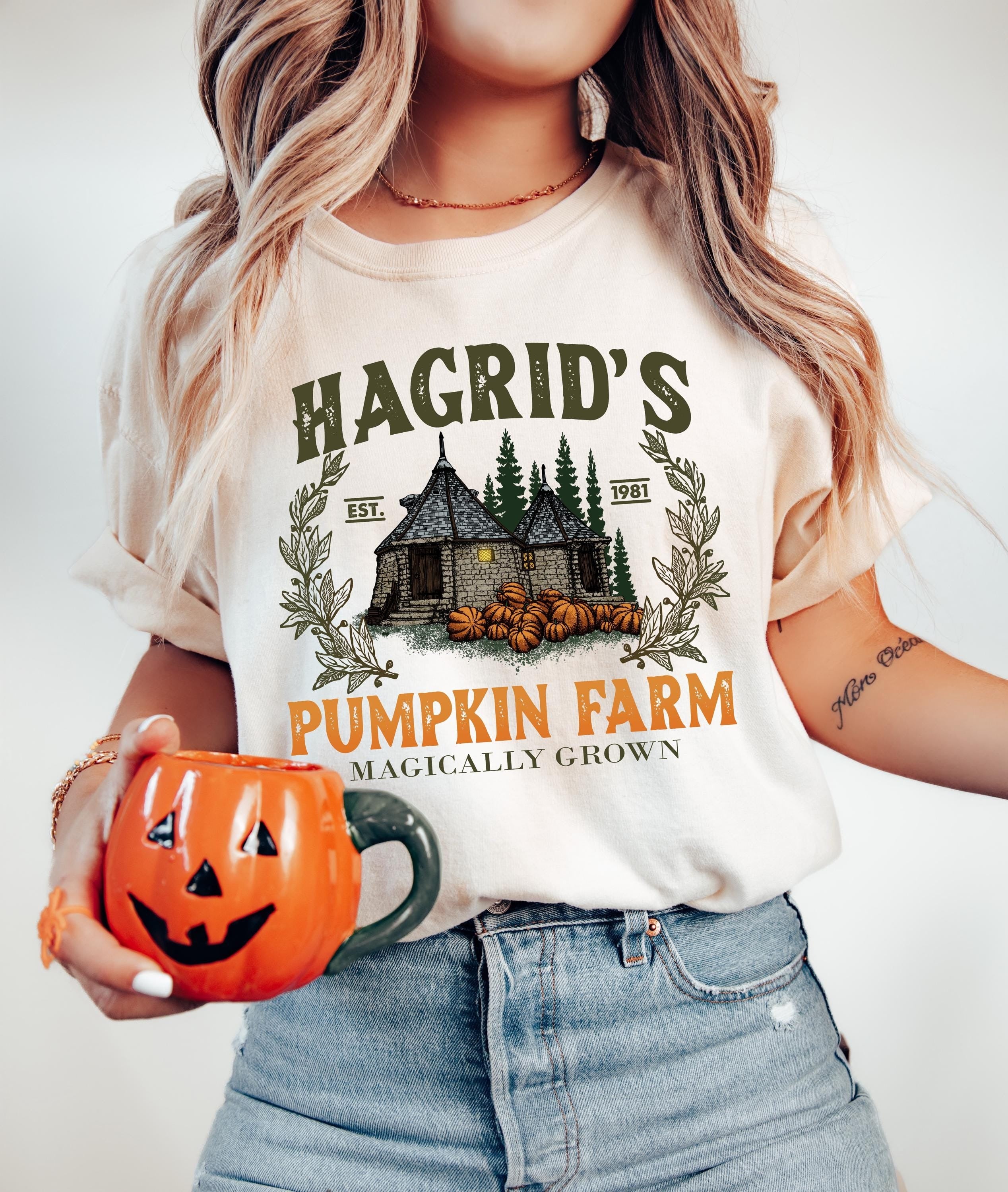 Hagrid's Pumpkin Patch Sweatshirt, Fall Sweatshirt, Hagdrid's Pumpkin Farm Shirt,Halloween Tee,Spooky Season,Pumpkin Thanksgiving Sweatshirt PGG18