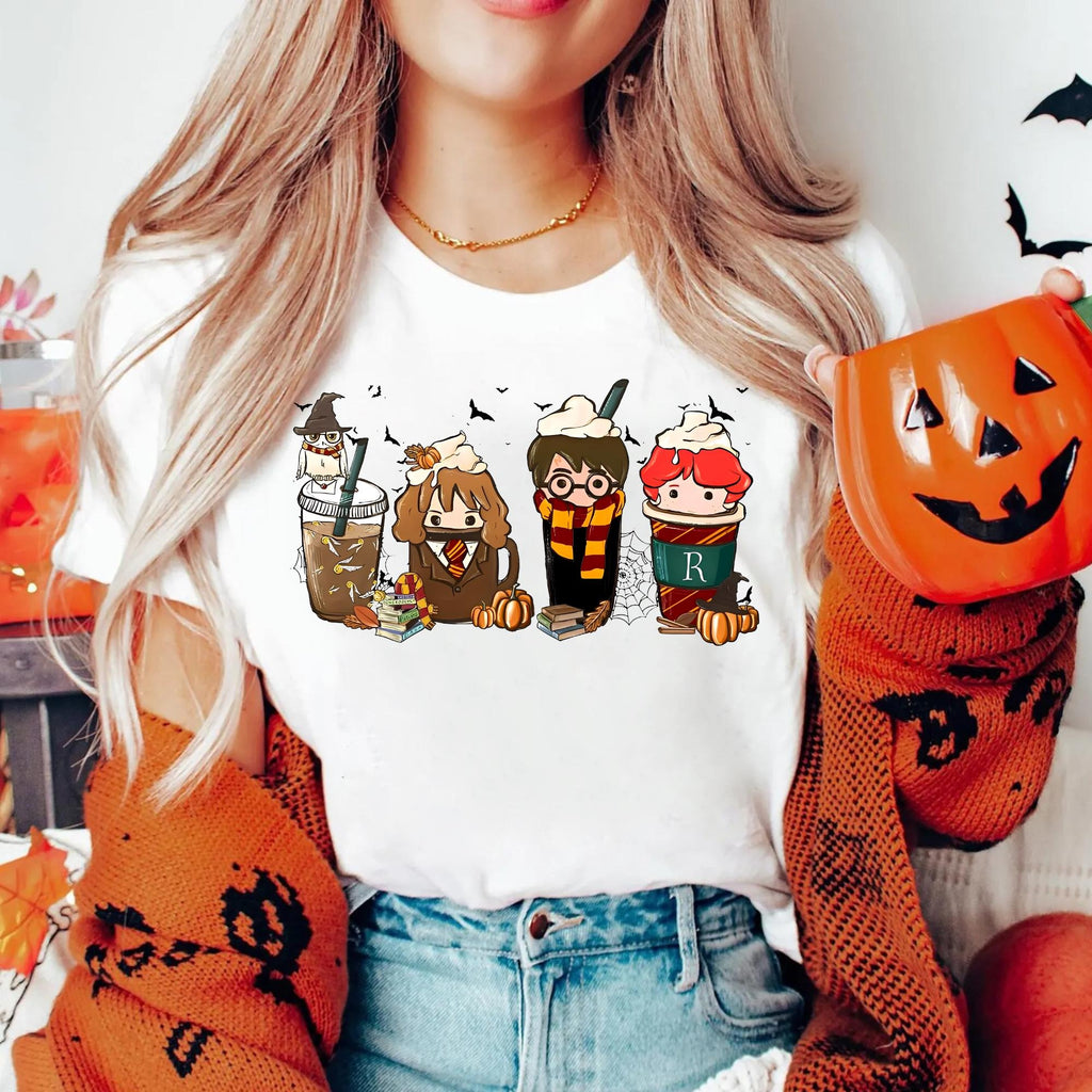 Harry Potter Sweatshirt, Cute Wizard Characters Hoodie, Chibi Harry Hermione Ron Crewneck, Bookish Cozy Aesthetic, Potter Fan Gift PGG17