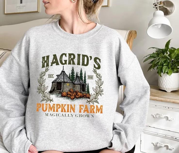 Hagrid's Pumpkin Patch Sweatshirt, Fall Sweatshirt, Hagdrid's Pumpkin Farm Shirt,Halloween Tee,Spooky Season,Pumpkin Thanksgiving Sweatshirt PGG18