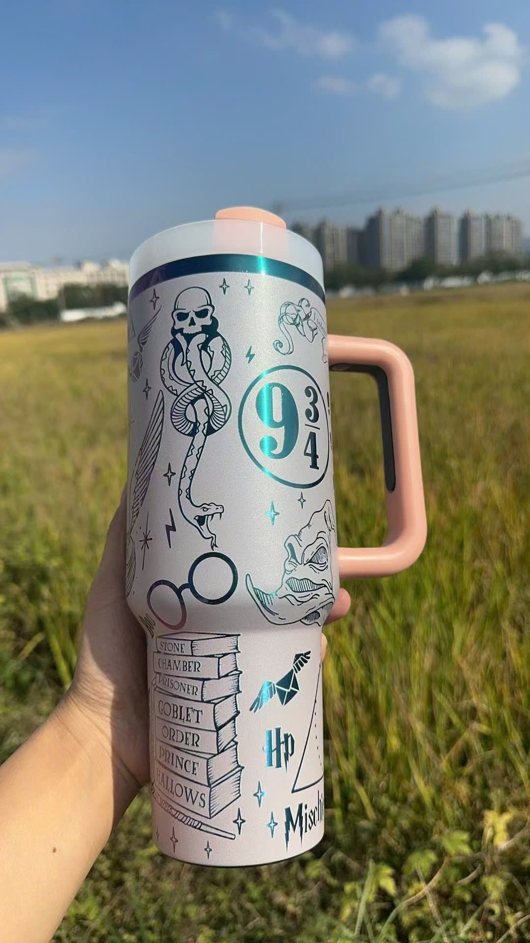 Harry Potter Tumbler 30oz/40oz Laser Engraving, Hogwarts House Tumbler, Tumbler Gift, HP22